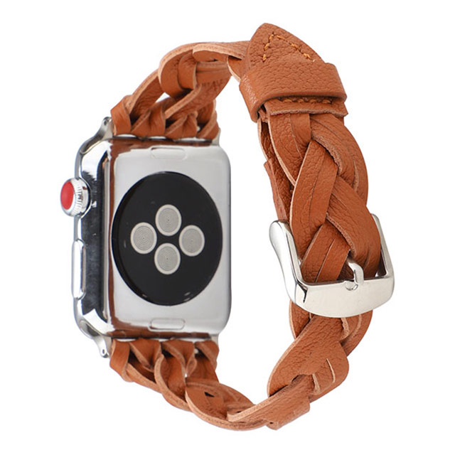 【Apple Watch バンド 45/44/42mm】ラティスレザーベルト (ブラウン) for Apple Watch SE(第2/1世代)/Series8/7/6/5/4/3/2/1サブ画像
