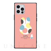 【iPhone12/12 Pro ケース】ミッフィー オータムカラー スクエアガラスケース (ピンク)