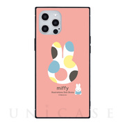 【iPhone12 Pro Max ケース】ミッフィー オータムカラー スクエアガラスケース (ピンク)