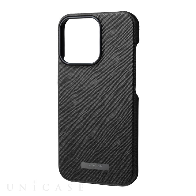【iPhone13 Pro ケース】“EURO Passione” PU Leather Shell Case (Black)