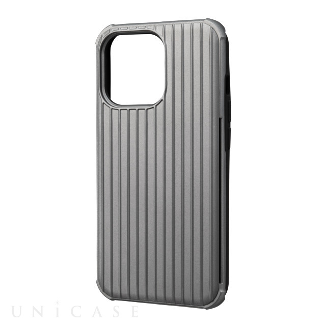 【iPhone13 Pro ケース】”Rib-Slide” Hybrid Shell Case (Gray)