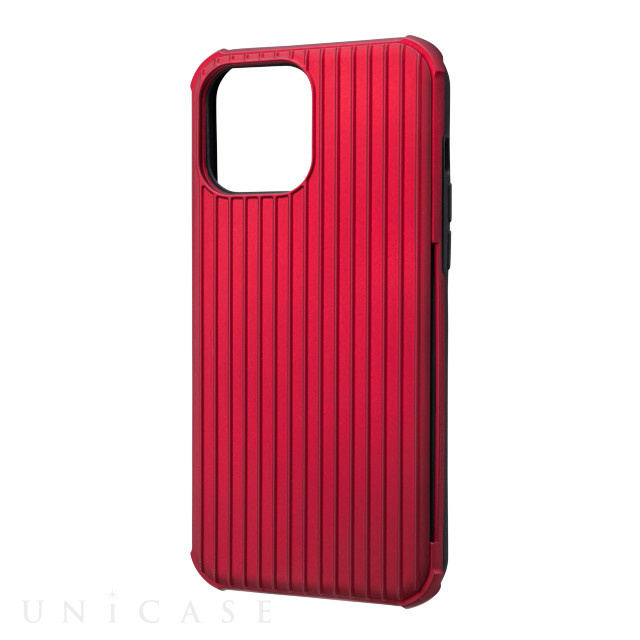 【iPhone13 Pro Max ケース】”Rib-Slide” Hybrid Shell Case (Red)