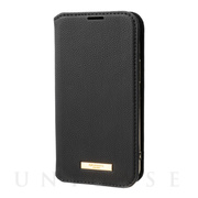 【iPhone13 mini/12 mini ケース】“Shrink” PU Leather Book Case (Black)
