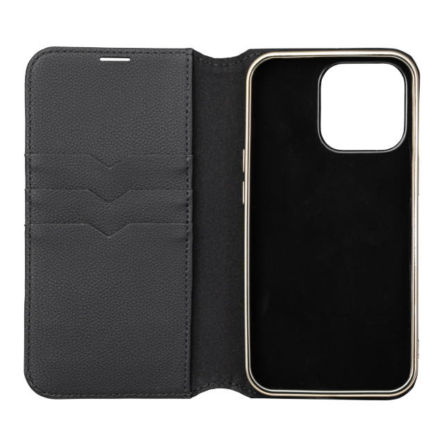【iPhone13 Pro ケース】“Shrink” PU Leather Book Case (Black)サブ画像
