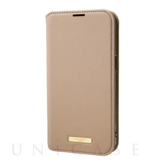【iPhone13 ケース】“Shrink” PU Leather Book Case (Greige)