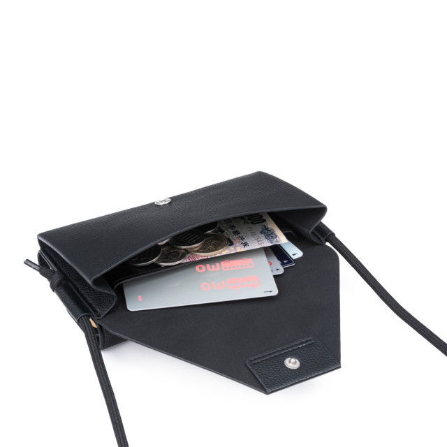 【iPhone13 ケース】Sling Strap PU Leather Bag type Case (Black)サブ画像