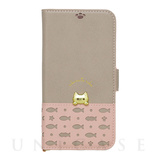 【iPhone13 ケース】手帳型ケース sakana to neko (Aタイプ Pink Gray)