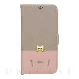 【iPhone13 ケース】手帳型ケース sakana to neko (Bタイプ Pink Gray)