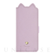 【iPhone13 mini ケース】手帳型ケース Mewmew (Pastel Light purple)