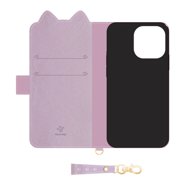 【iPhone13 Pro ケース】手帳型ケース Mewmew (Pastel Light purple)サブ画像