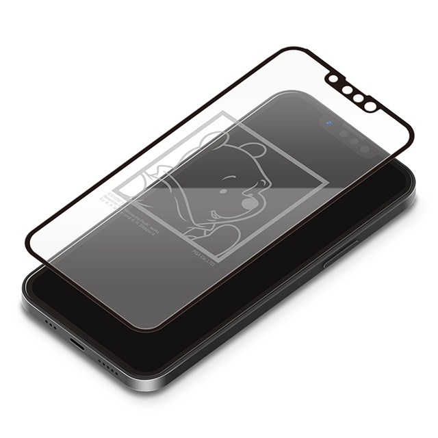 【iPhone13/13 Pro フィルム】抗菌液晶全面保護ガラス (くまのプーさん)サブ画像