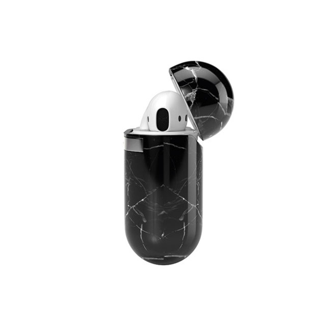 【AirPods(第2/1世代) ケース】Black Marble Casegoods_nameサブ画像