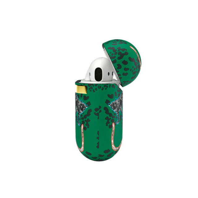 【AirPods(第2/1世代) ケース】Green Leopard Casegoods_nameサブ画像