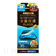 【iPhone13 mini フィルム】フルクリア ブルーライト低減 画面保護強化ガラス 光沢