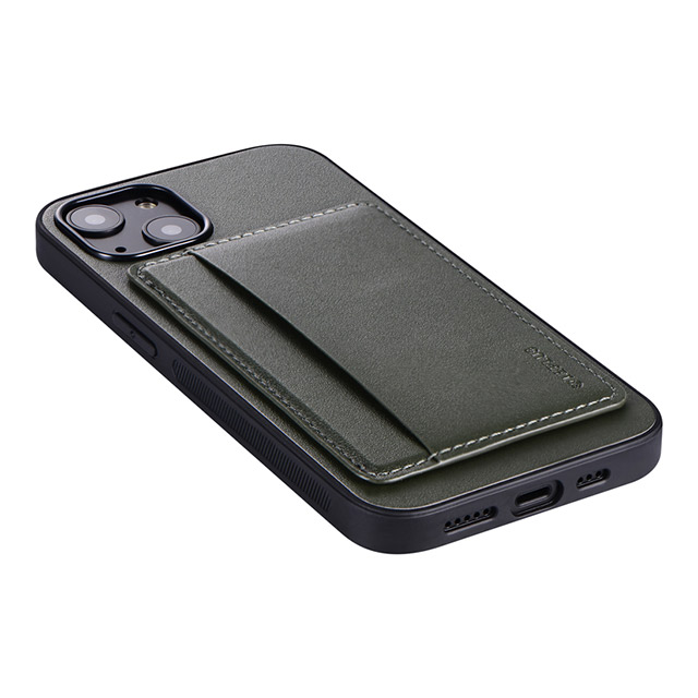 【iPhone13 ケース】ポケット兼スタンド付PUレザーケース「SHELL CARD」 (アッシュグレー)サブ画像