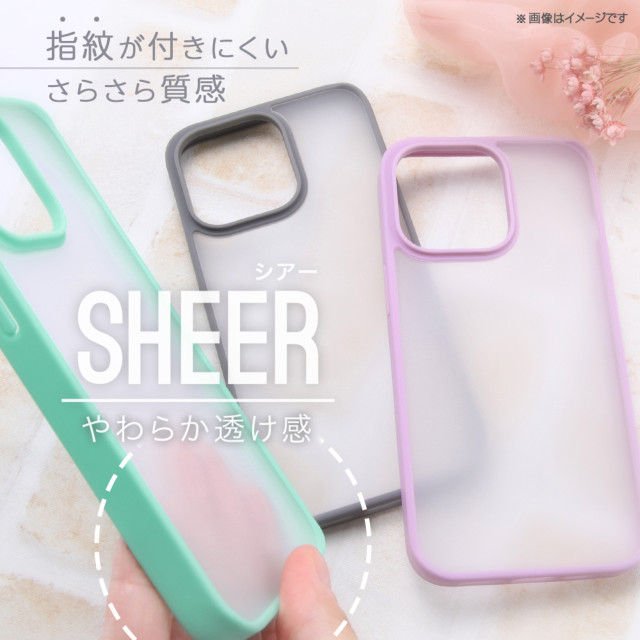【iPhone13 ケース】マットハイブリッドケース SHEER/シアーホワイト (ブラック)goods_nameサブ画像