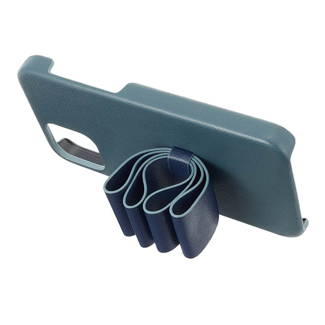 【iPhone13 Pro ケース】Slim Wrap Case Stand ＆ Ring Ribbon 2-Tone (Navy/Vintage Blue)