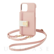 【iPhone13 mini ケース】Wrap Case Pocket Monogram with Neck Strap (Smoky Pink)