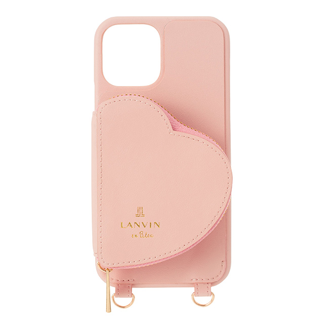 【iPhone13 mini ケース】Wrap Case Pocket Simple Heart with Pearl Type Neck Strap (Sweet Pink)サブ画像