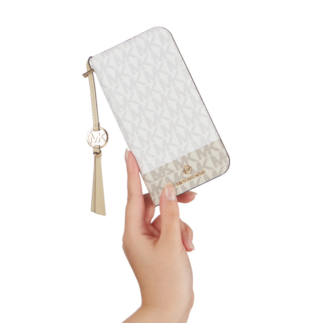 【iPhone13 Pro ケース】Folio Case 2-Tone Signature with Tassel Charm (Bright White/Vanilla)サブ画像