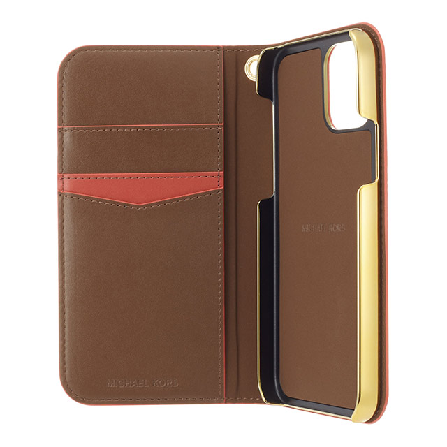 【iPhone13 mini ケース】Folio Case Edge Corting with Tassel Charm (Brown/Red)サブ画像