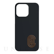 【iPhone13 Pro ケース】Leather Slim Wrap Case (Retro C Sports Logo Black/Saddle)