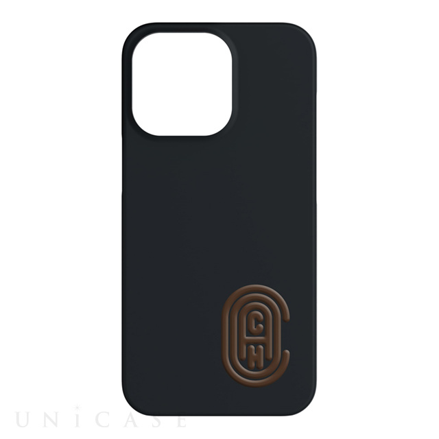 【iPhone13 Pro ケース】Leather Slim Wrap Case (Retro C Sports Logo Black/Saddle)