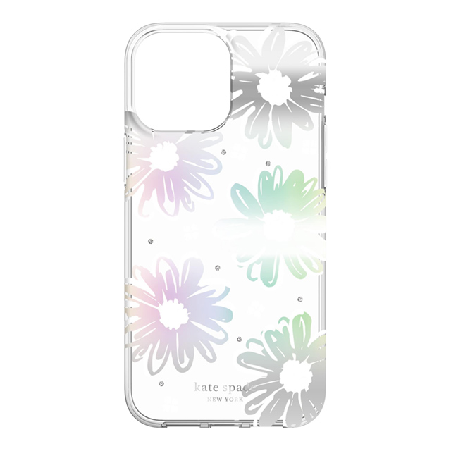 【iPhone13 ケース】Protective Hardshell Case (Daisy Iridescent Foil/White/Clear/Gems)サブ画像