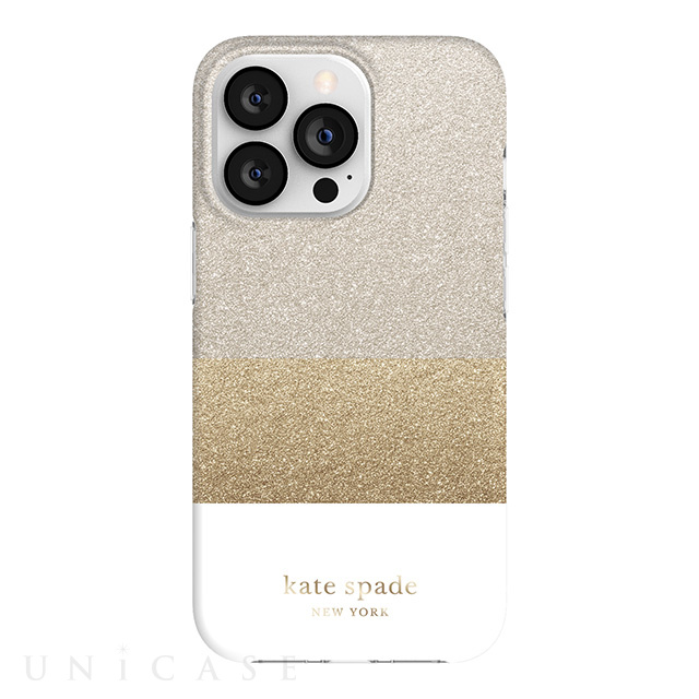 【iPhone13 Pro ケース】Protective Hardshell Case (Glitter Block White/Silver Glitter/Gold Glitter/White)