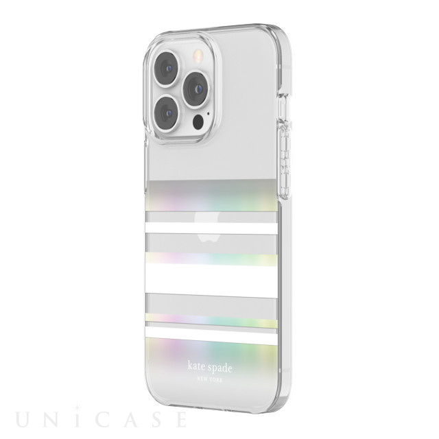 【iPhone13 Pro ケース】Protective Hardshell Case (Park Stripe/White/Iridescent/Clear)
