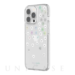【iPhone13 Pro ケース】Protective Hardshell Case (Scattered Flowers/Iridescent/Clear/White/Gems)