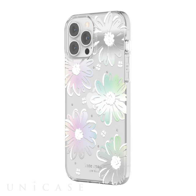 【iPhone13 Pro Max ケース】Protective Hardshell Case (Daisy Iridescent Foil/White/Clear/Gems)