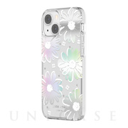 【iPhone13 mini ケース】Protective Hardshell Case (Daisy Iridescent Foil/White/Clear/Gems)