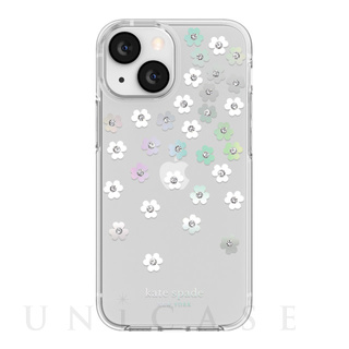 【iPhone13 mini ケース】Protective Hardshell Case (Scattered Flowers/Iridescent/Clear/White/Gems)