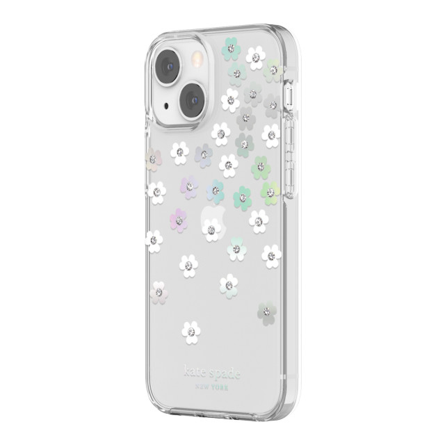 【iPhone13 mini ケース】Protective Hardshell Case (Scattered Flowers/Iridescent/Clear/White/Gems)サブ画像