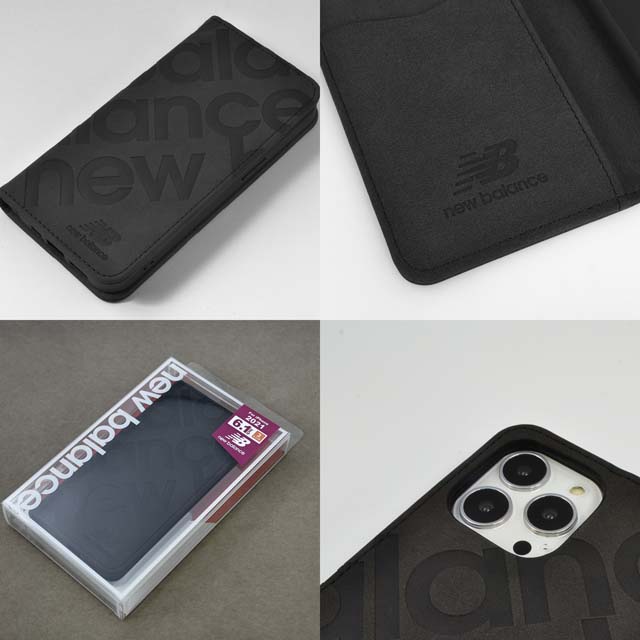 【iPhone13 mini ケース】手帳ケース (スタンプロゴスエード/ブラック)サブ画像