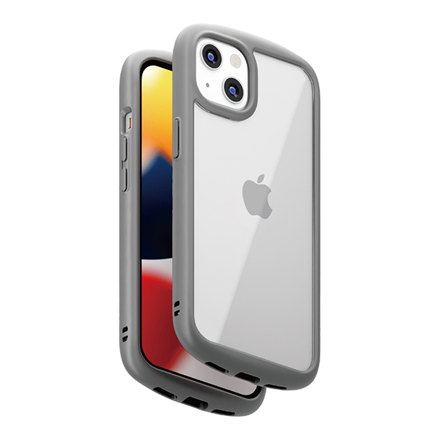 【iPhone13 ケース】ガラスタフケース ラウンドタイプ (グレー)サブ画像