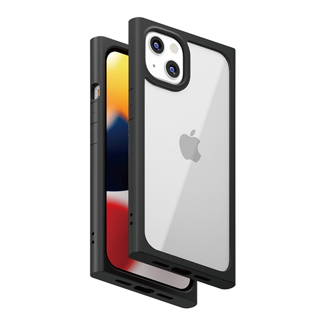 【iPhone13 ケース】ガラスタフケース スクエアタイプ (ブラック)サブ画像