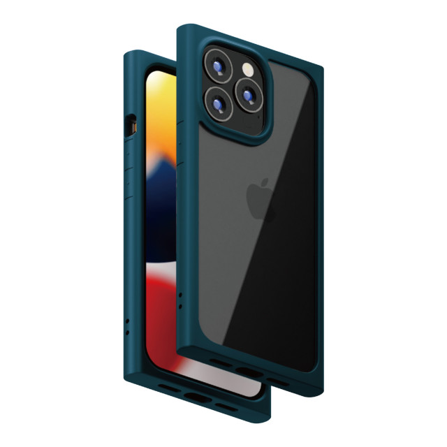 【iPhone13 Pro ケース】ガラスタフケース スクエアタイプ (ネイビー)サブ画像