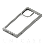 【iPhone13 Pro ケース】ガラスタフケース スクエアタイプ (グレー)