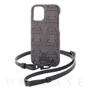 【iPhone13 Pro ケース】Shell Case Signature with Neck Strap (Black)