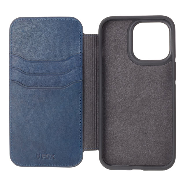 【iPhone13 ケース】Folio Case Aging Leather (Navy)サブ画像