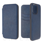 【iPhone13 ケース】Folio Case Aging Leather (Navy)