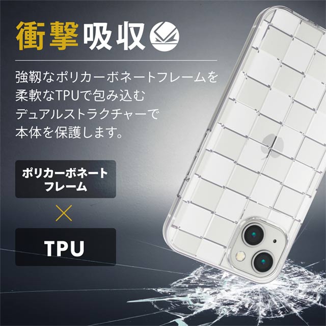 iPhone13 ケース】ソフトケース/極み/クリア/カットライン (市松