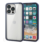 【iPhone13 Pro ケース】ハードケース 360度保護 背面ガラス (ブルー)