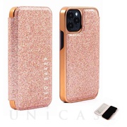 【iPhone13 Pro Max ケース】Folio Case (Glitter Pink Nude Rose Gold)