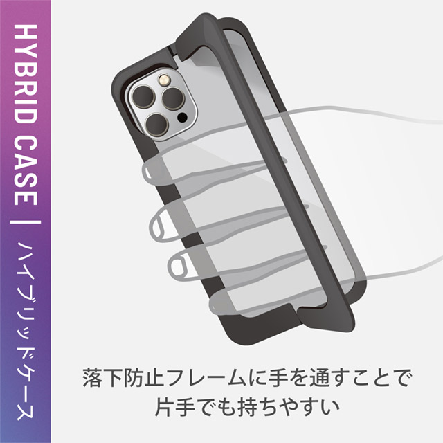 【iPhone13 mini ケース】ハイブリッドケース スタンド機能付き (ブラック)サブ画像