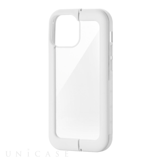 【iPhone13 mini ケース】ハイブリッドケース スタンド機能付き (ホワイト)
