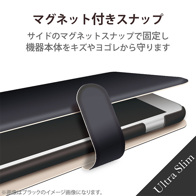 【iPhone13 Pro Max ケース】レザーケース 手帳型 UltraSlim 薄型 磁石付き (ステッチ/ネイビー)サブ画像