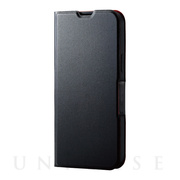 【iPhone13 Pro Max ケース】レザーケース 手帳型 UltraSlim 薄型 磁石付き (ブラック)